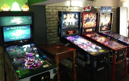 A photo of the pinball lineup at The Commonwealth Hotel. Pic by Luke Phillips.